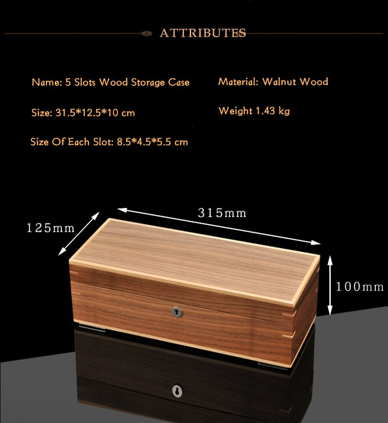 Boite à Montres en Bois Massif Haut de Gamme - Boite à Montre